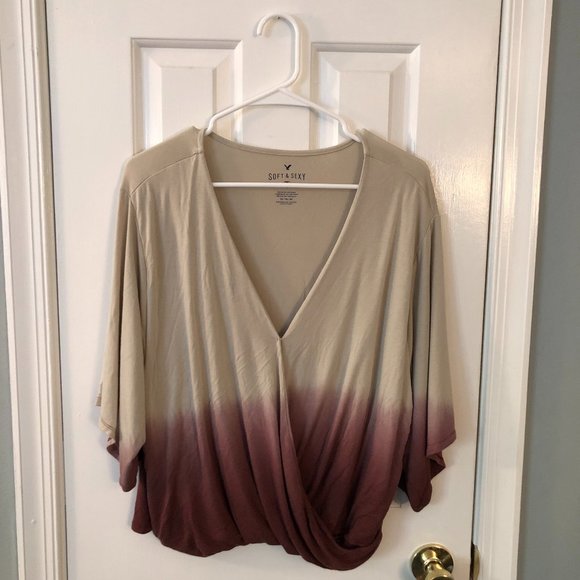 American Eagle soft & sexy wrap shirt - Picture 3 of 5